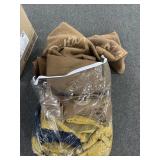 DELTA AIRLINES LAP BLANKETS IN BROWN AND GOLD