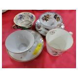 ASSORTED TEA CUPS AND SAUCERS