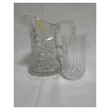 8" CRYSTAL PITCHER & CRYSTAL GLASS