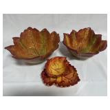 4PC CERAMIC LEAF BOWLS