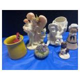 7 FIGURINES-ONE HAS A BROKEN LEG