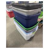 10 PLASTIC TOTES - NO LIDS