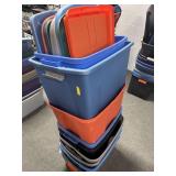 10 PLASTIC TOTES W/LIDS