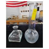 LEAD GLASS VASE AND INK WELL