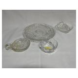 4PC GLASSWARE-SERVING DISH, JUICER, AND MORE