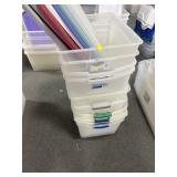 10 PLASTIC TOTES W/8 LIDS
