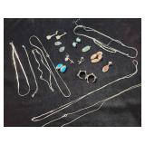 ASSORTED STERLING SILVER JEWLERY