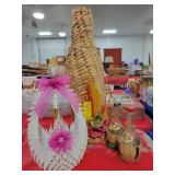 HANDMADE WOVEN WINE BOTTLE COVERS, ORIGAMI SWAN