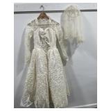 HANDMADE VTG WEDDING DRESS-NO SIZE BUT DRESS