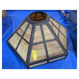 STAINED GLASS LAMP SHADE-2 PANNELS ARE BROKEN