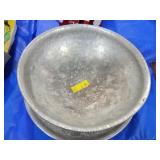 2 HAND WROUGHT ALUMINUM SERVING BOWLS