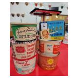 ASSORTTED VTG COTTAGE CHEESE CONTAINERS, BING