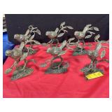 6 METAL BIRD NAPKIN RINGS