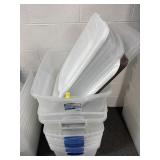 10 PLASTIC TOTES W/LIDS