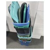 10 PLASTIC TOTES W/LIDS
