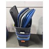 10 PLASTIC TOTES W/LIDS
