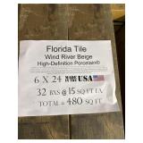 [480sft] 6"x24" Wind River Beige Florida Tile