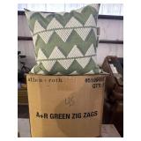 8pc Allen Roth Green Zig Zag Pillows