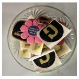 PRESSED GLASS BOWL W/LID - CONTENTS: