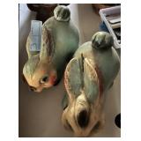 2 CHALKWARE RABBIT BANKS