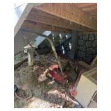 CONTENTS UNDER PORCH:  LAWN TRAILER,