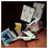 LAUNDRY BAG WITH NEW ITEMS: GLAGS, SOCKS