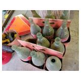 (11) 32 OZ GLASS COKE BOTTLES AND 2 CARDBOARD