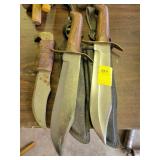 3 BOWIE STYLE KNIVES