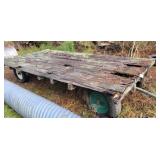 4 WHEEL FARM WAGON - NEEDS BED - TIRES ARE FLAT