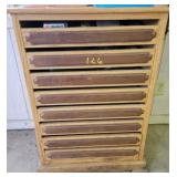 8 DRAWER OAK CABINET WITH CONTENTS