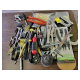 ASSORTED HAND TOOLS: SCREWDRIVERS, TIN SNIPS,