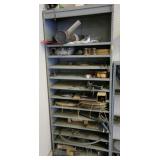 METAL SHELF AND CONTENTS: TRACTOR MUFFLER,