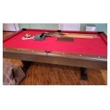 SLATE TOP POOL TABLE - 8 FT. WITH CUES AND BALLS