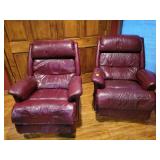 PAIR LEATHER LA-Z-BOY ROCKER RECLINERS