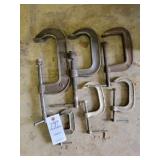 6 C- CLAMPS - ASSORTED SIZES