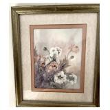 3 FLORAL PRINTS: 1 IS SIGNED M. PARKER #173/1950