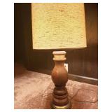 2 WOODEN TABLE LAMPS WITH SHADES