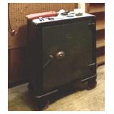 ANTIQUE SAFE - CAST IRON - 25 1/2" X 26 1/2" X 40"