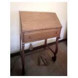 OAK DROP FRONT DESK WITH SIDE CHAIR