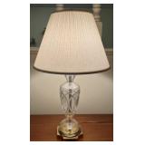 3 MISMATCHED TABLE LAMPS: 2 BRASS AND 1 CRYSTAL