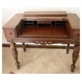 WALNUT LADIES SPINET DESL WITH SLIDE OUT WRITING