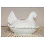 INDIANA GLASS HEN ON NEST INDIANA GLASS HEN ON NEST