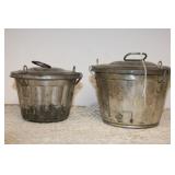 (2) 2 PIECE TIN PUDDING MOLDS (2) 2 PIECE TIN PUDDING MOLDS