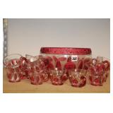 RUBY FLASH PUNCH BOWL SET RUBY FLASH PUNCH BOWL SET