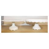 (2) WESTMORELAND MILK GLASS CAKE STANDS (2) WESTMORELAND MILK GLASS CAKE STANDS