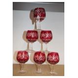 AJKA  HUNGARY CANBERRY FLASH STEMWARE AJKA  HUNGARY CANBERRY FLASH STEMWARE