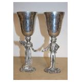 BLLERINA BAY PEWTER BRIDE & GROOM GOBLETS BLLERINA BAY PEWTER BRIDE & GROOM GOBLETS