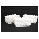 (3) WESTMORELND "PANELED GRAPE" PLANTERS (3) WESTMORELND "PANELED GRAPE" PLANTERS