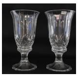 PAIR LEAD CRYSTAL HURRICANE CANDLEHOLDERS PAIR LEAD CRYSTAL HURRICANE CANDLEHOLDERS