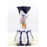 HAND PAINTED BLUE & WHITE PORCELAIN VASE HAND PAINTED BLUE & WHITE PORCELAIN VASE